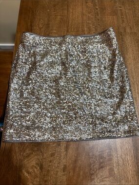 Cache Sequins Skirt size 14. Gold & Silver  lined.